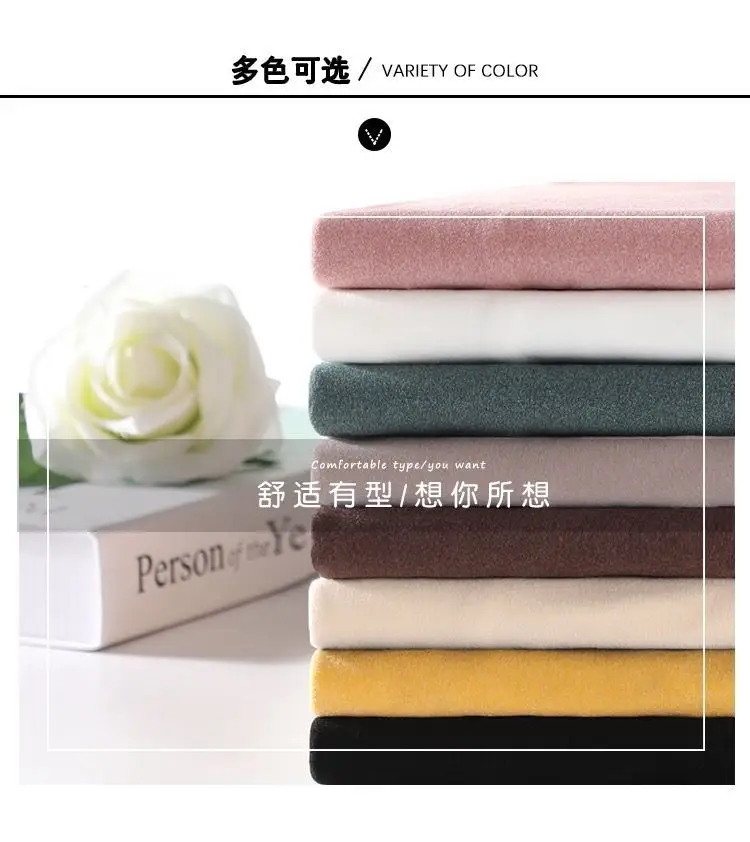 Women Velvet Collar Shirt Yellow Long Sleeve Winter Warm — feature 3