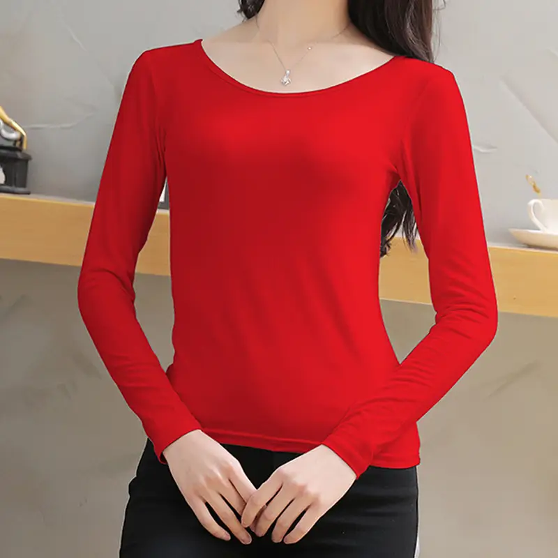 Women's Black Long Sleeve Crewneck Top for Winter - Image 24