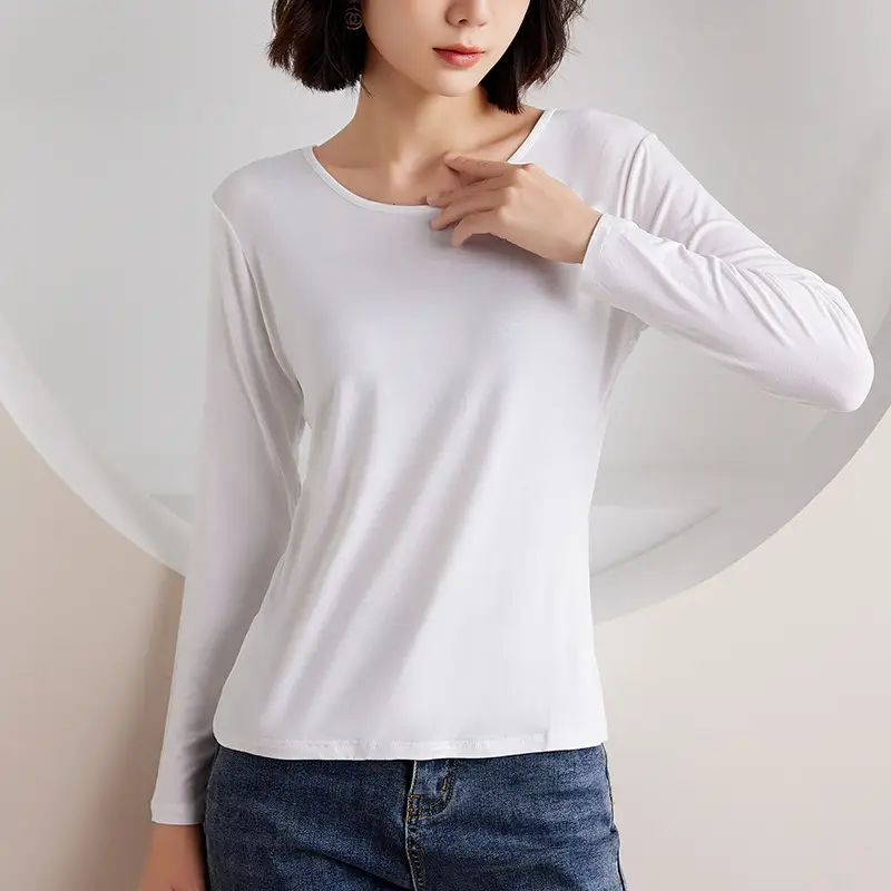 Women's Black Long Sleeve Crewneck Top for Winter - Image 7