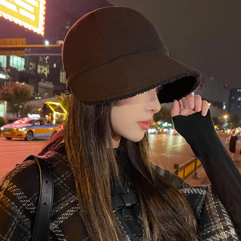 Women Winter Fleece Fisherman Hat Peaked Cap Warm 2022 - Image 7