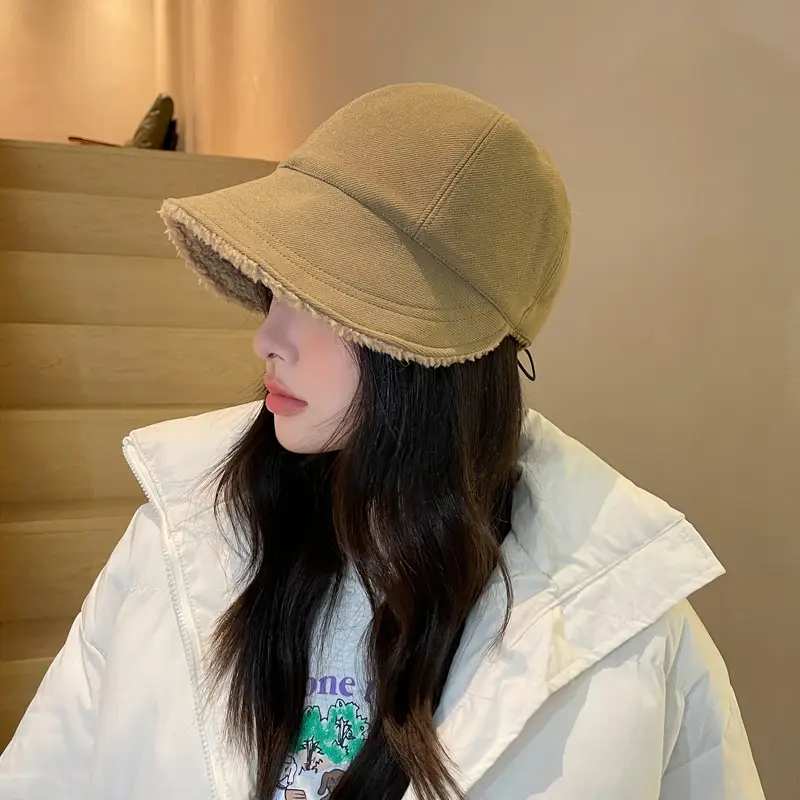 Women Winter Fleece Fisherman Hat Peaked Cap Warm 2022 - Image 8