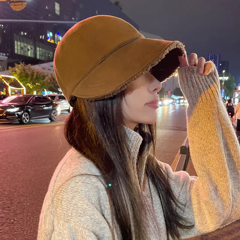 Women Winter Fleece Fisherman Hat Peaked Cap Warm 2022 - Image 9