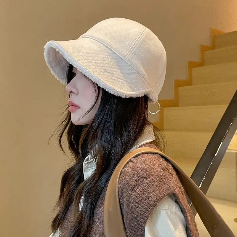 Women Winter Fleece Fisherman Hat Peaked Cap Warm 2022 - Image 4