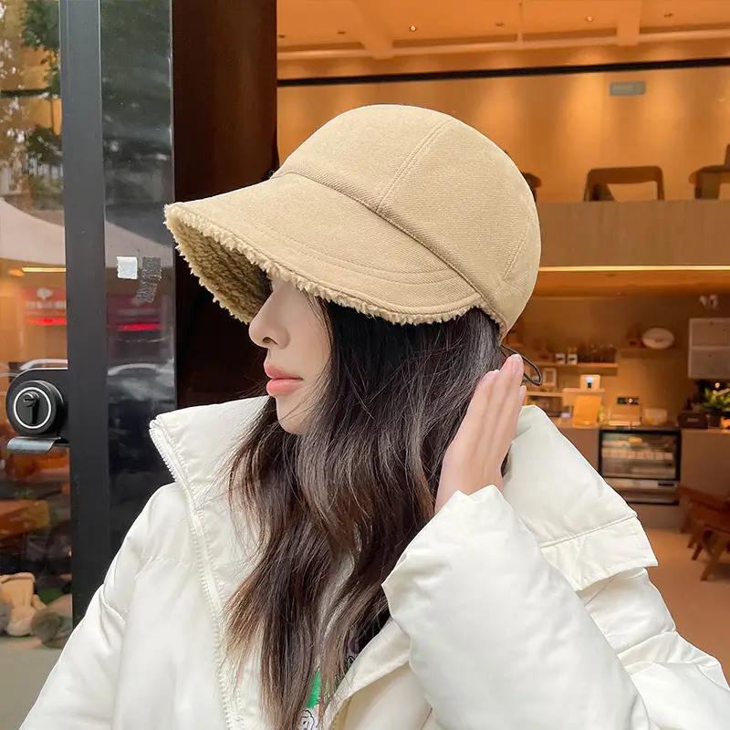 Women Winter Fleece Fisherman Hat Peaked Cap Warm 2022 - Image 5