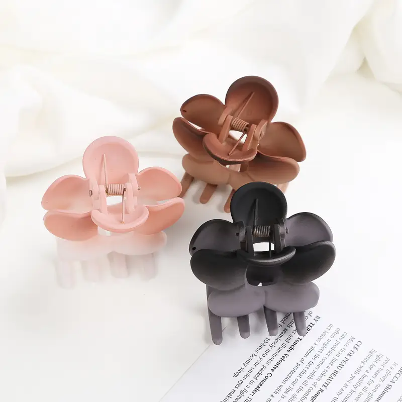South Korea Fat Flower Hairpin Clips Winter Gradient - Image 6