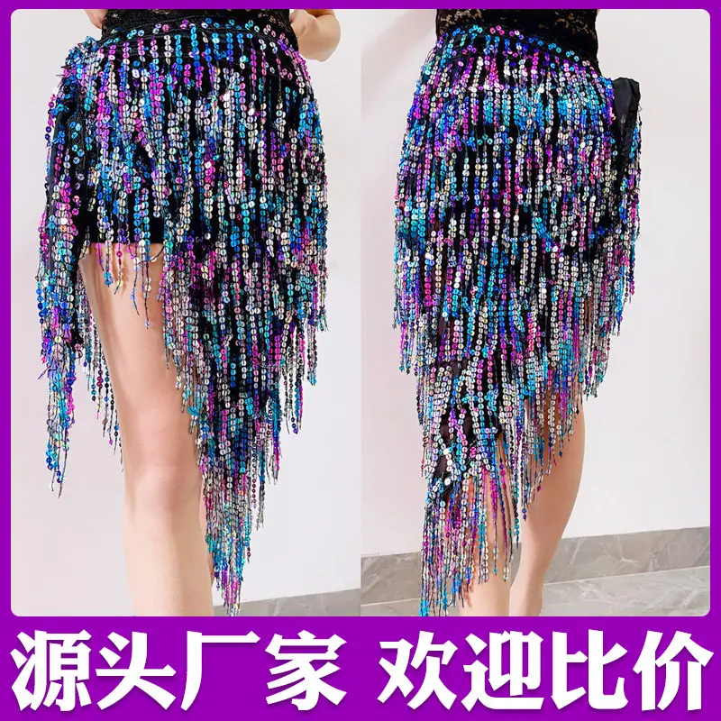 2023 Belly Dance Dress with Sequin Tassels & Waist Chain - Image 4