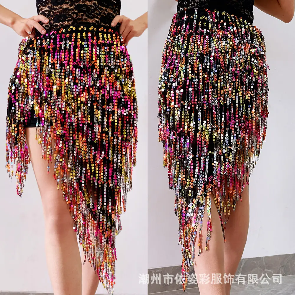 2023 Belly Dance Dress with Sequin Tassels & Waist Chain - Image 2