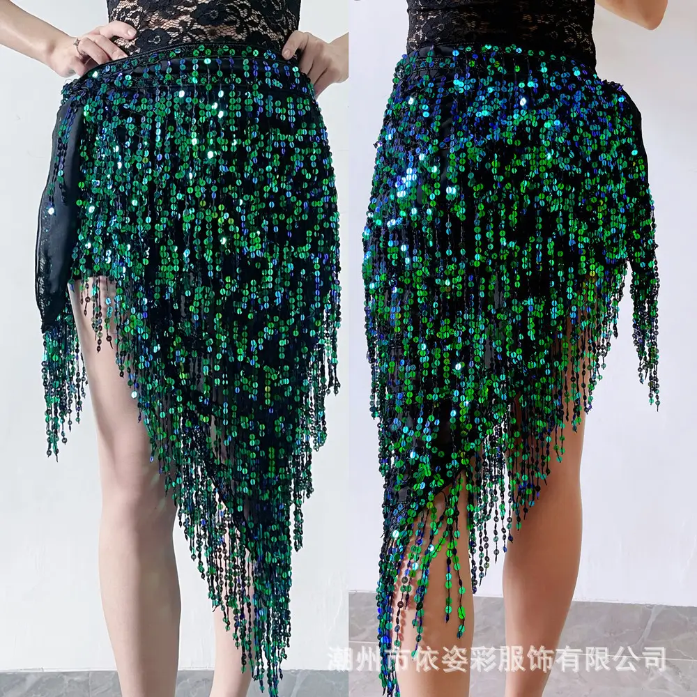 2023 Belly Dance Dress with Sequin Tassels & Waist Chain - Image 3
