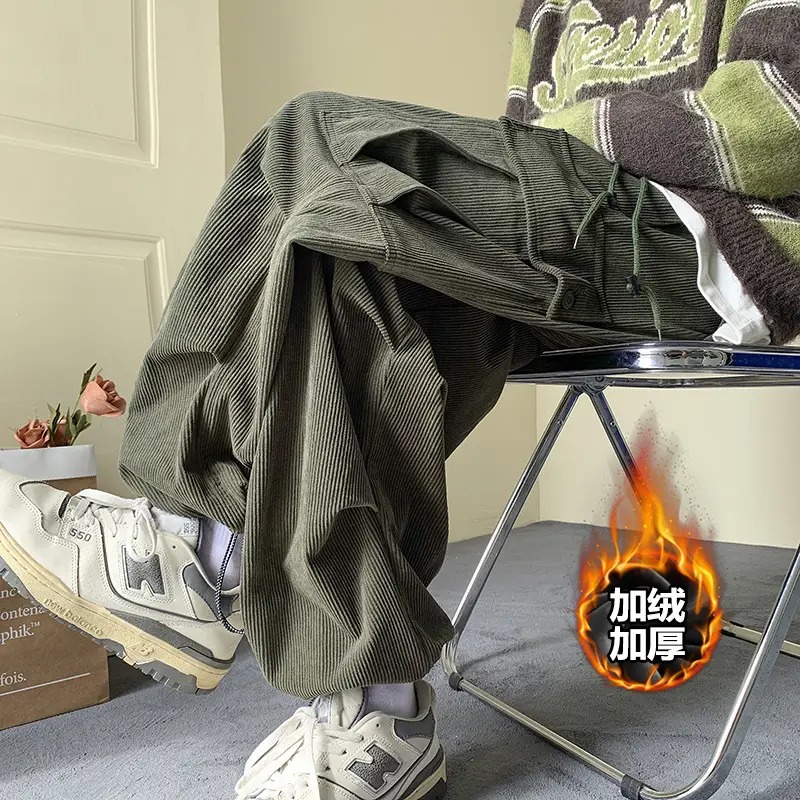 Men's Fleece Lined Overalls Large Winter Autumn Pants - Image 4