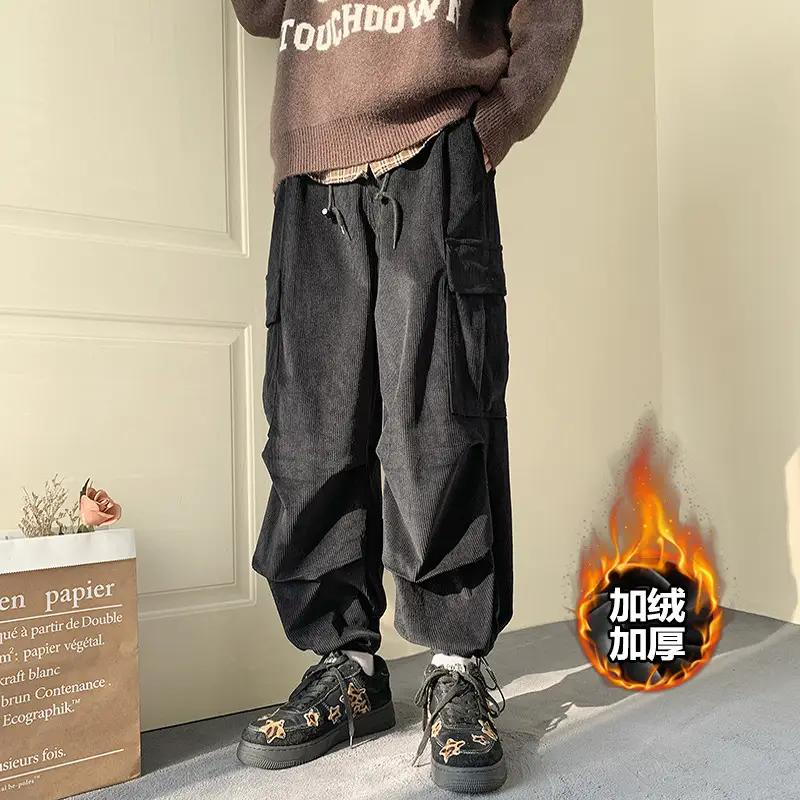 Men's Fleece Lined Overalls Large Winter Autumn Pants - Image 5
