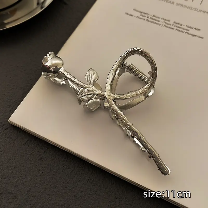 Women's Large Shark Clip Hair Clip Brown - Image 110