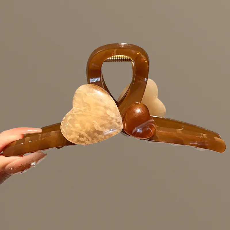 Women's Large Shark Clip Hair Clip Brown - Image 129