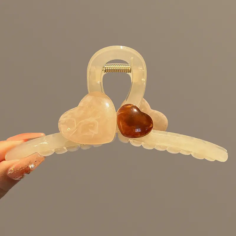 Women's Large Shark Clip Hair Clip Brown - Image 131