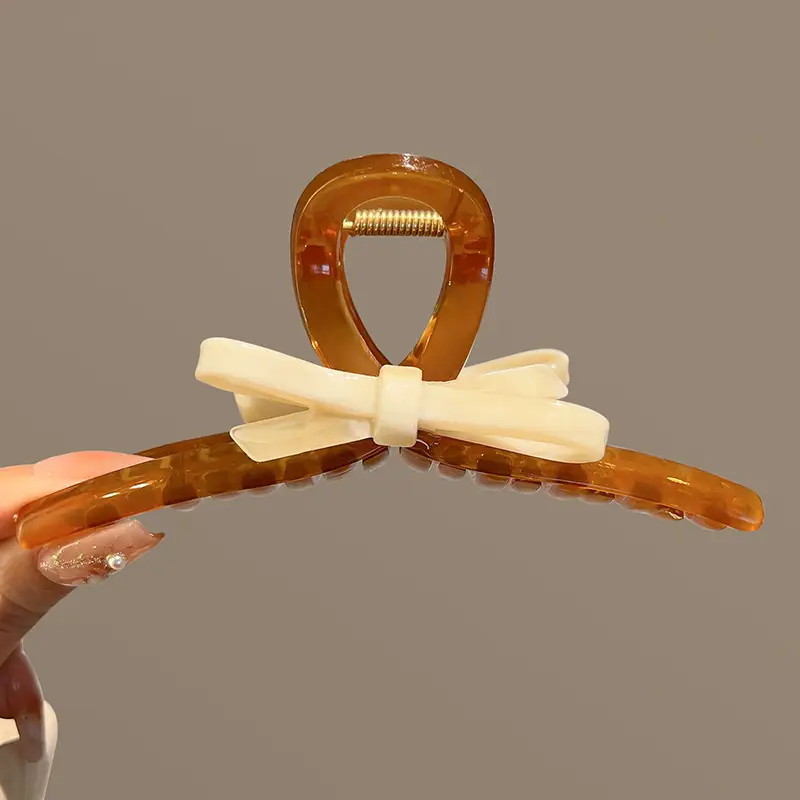 Women's Large Shark Clip Hair Clip Brown - Image 132