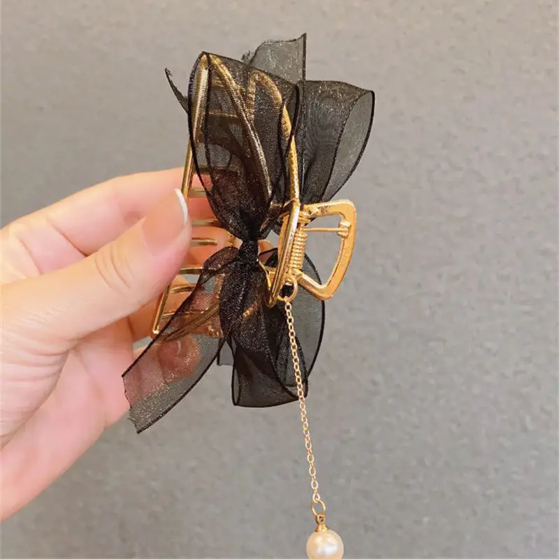 Women's Large Shark Clip Hair Clip Brown - Image 79