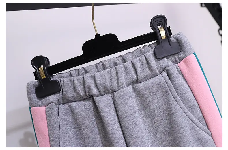 Girls Pink Teal Zipper Hoodie Sweatshirt Set Large — feature 14