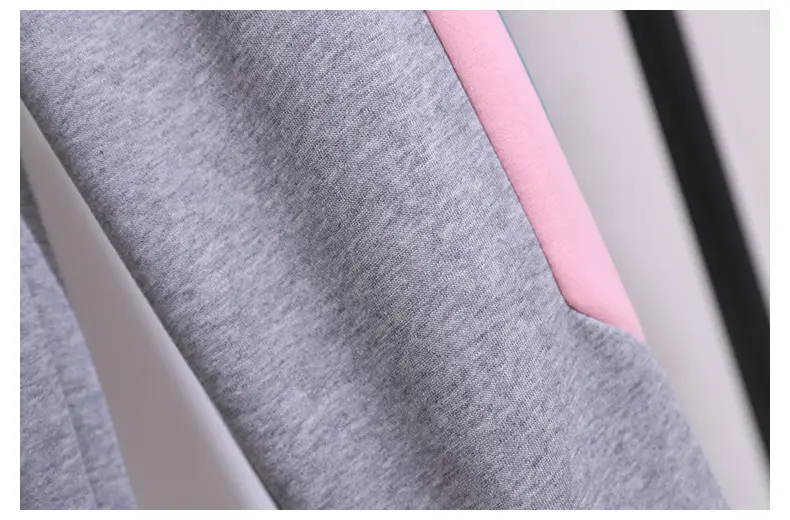 Girls Pink Teal Zipper Hoodie Sweatshirt Set Large — feature 17