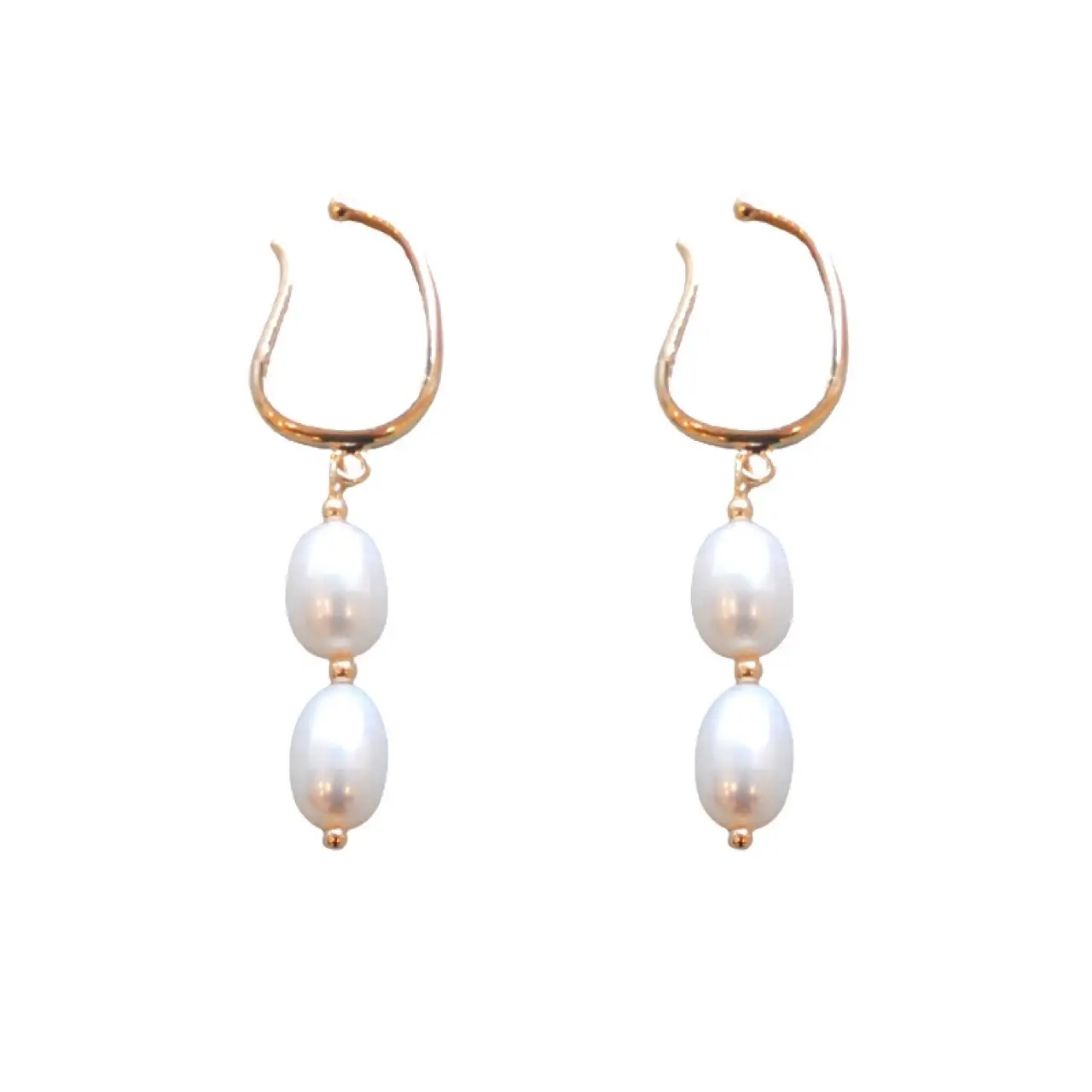 Natural Freshwater Pearl Earrings for Women 14K Gold - Image 5