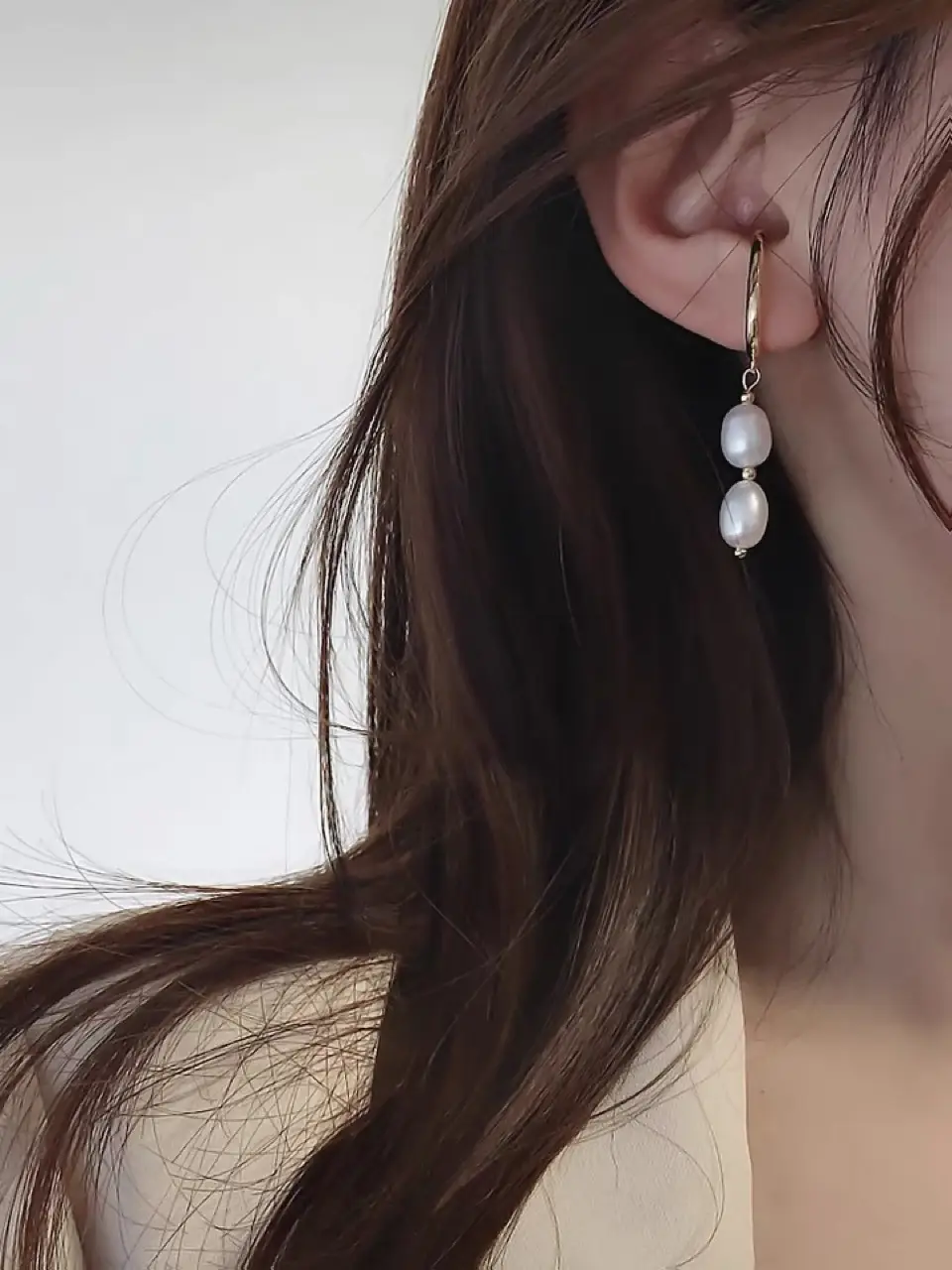 Natural Freshwater Pearl Earrings for Women 14K Gold — feature 9