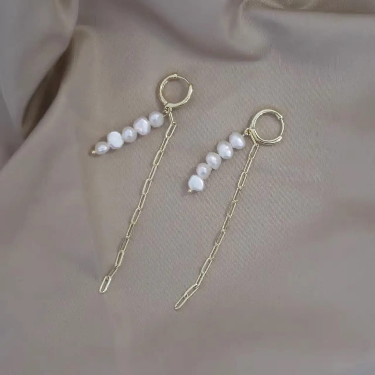 Women's Sterling Silver Pearl Tassel Earrings - Image 2