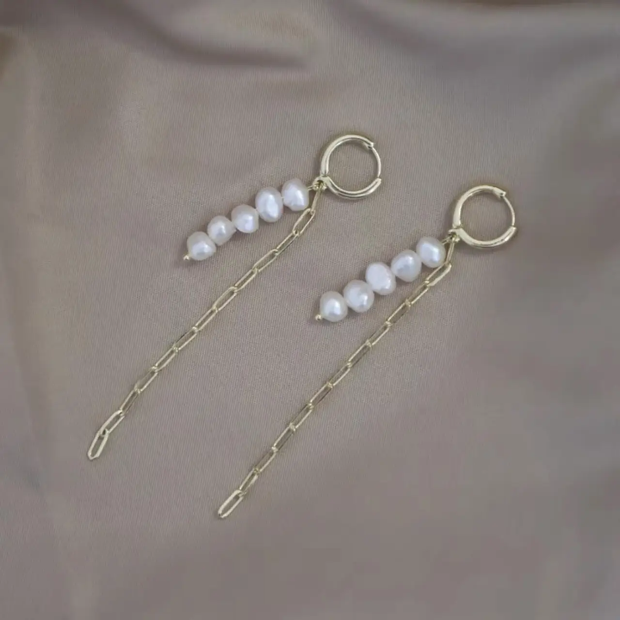 Women's Sterling Silver Pearl Tassel Earrings - Image 4