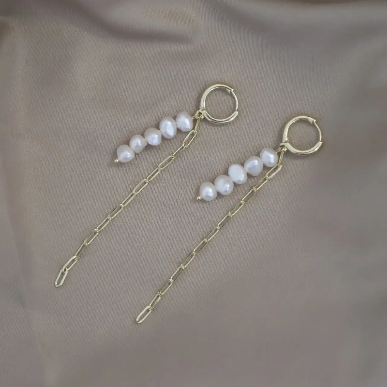 Women's Sterling Silver Pearl Tassel Earrings — feature 8