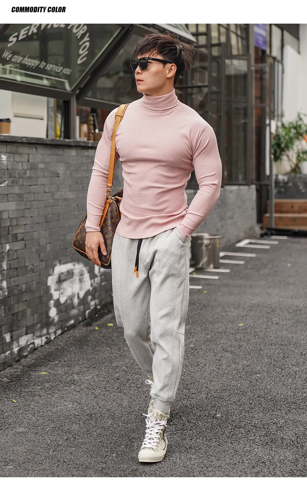 Men's 2022 Long Sleeve Turtleneck Sweater White — feature 10