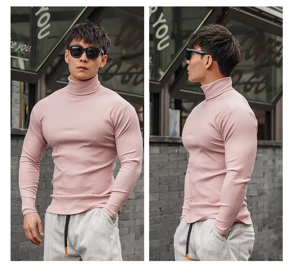 Men's 2022 Long Sleeve Turtleneck Sweater White — feature 12