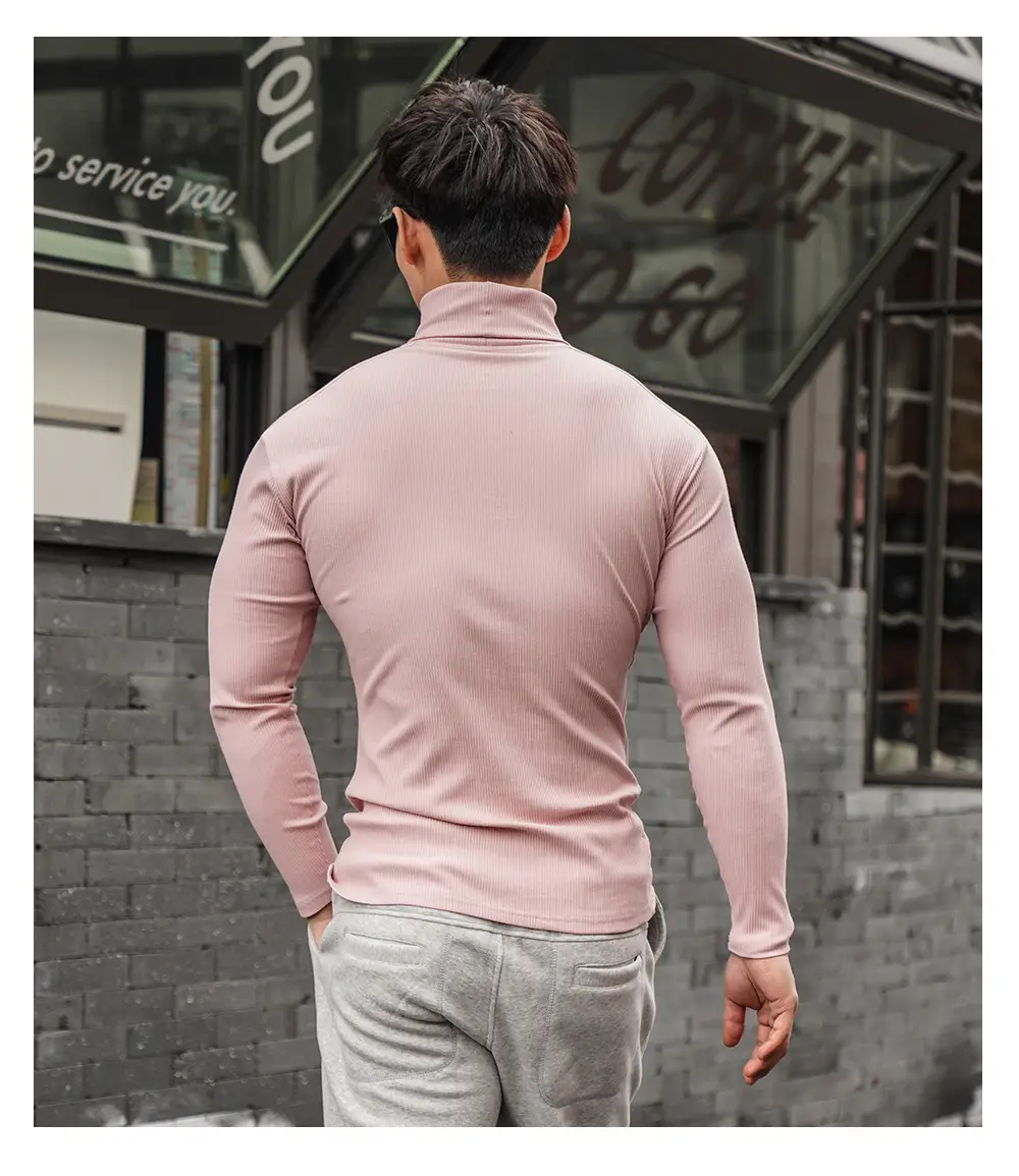 Men's 2022 Long Sleeve Turtleneck Sweater White — feature 13