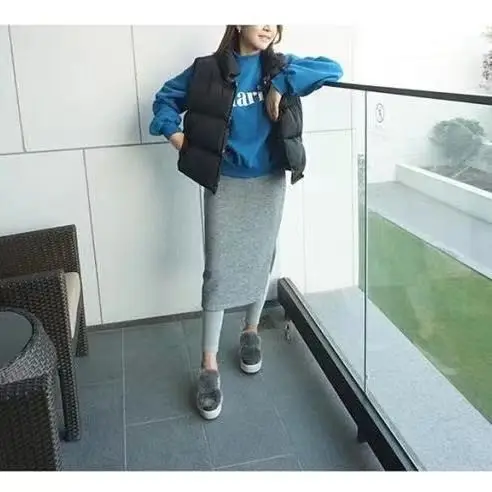 High-Waisted Fleece-Lined Skirt-Pants Set for Women — feature 12