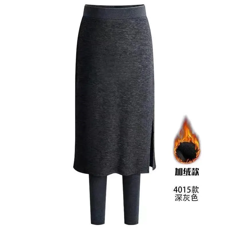 High-Waisted Fleece-Lined Skirt-Pants Set for Women — feature 14