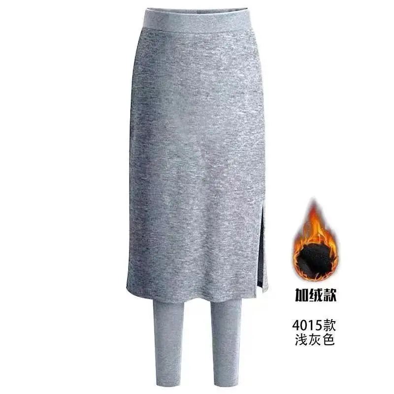 High-Waisted Fleece-Lined Skirt-Pants Set for Women — feature 15