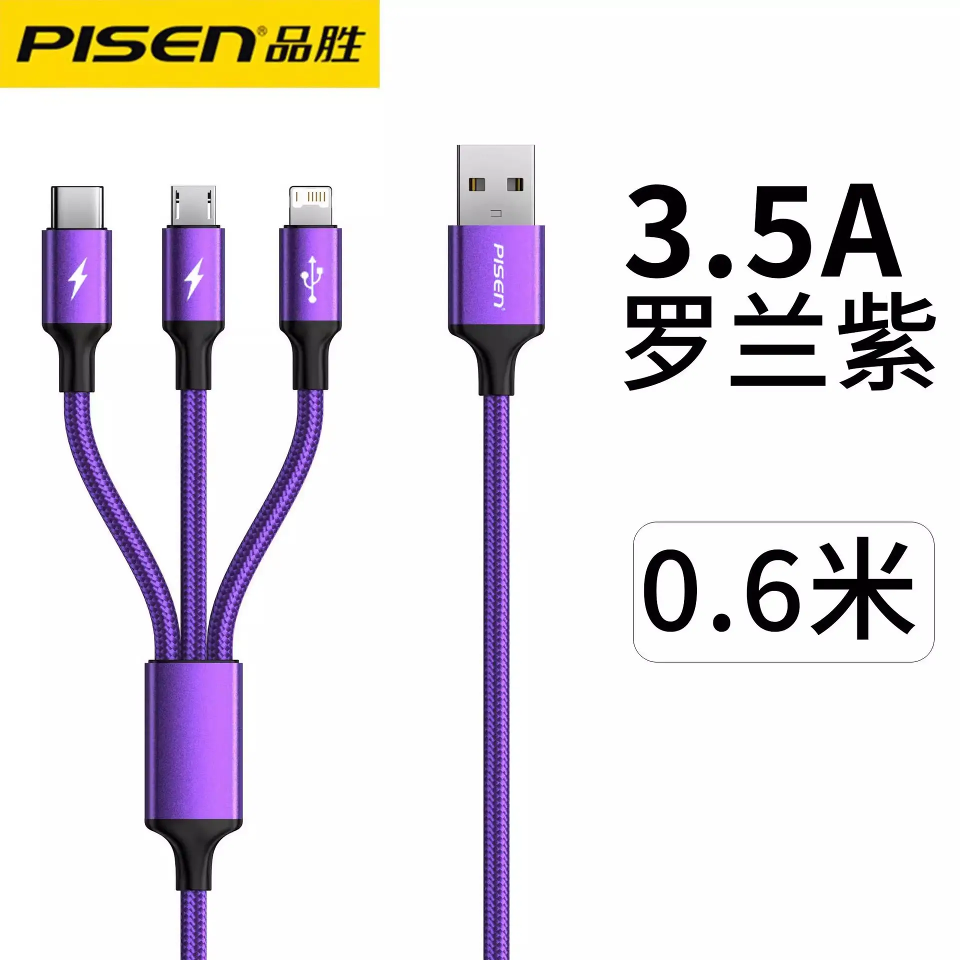 3-in-1 Fast Charging Cable for Apple & Android Type-C