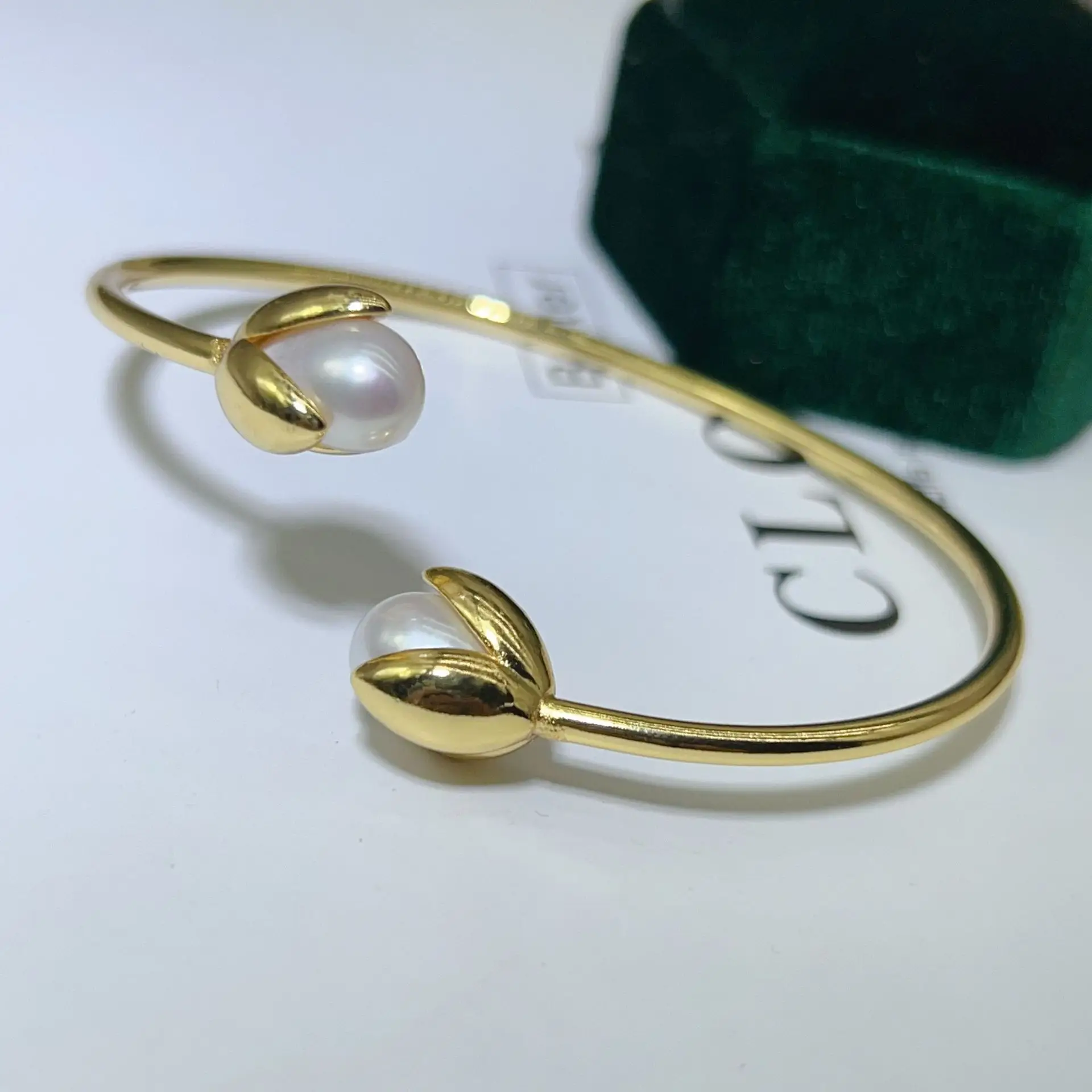 New Freshwater Pearl Butterfly Ring Adjustable Copper Gold Plated — feature 14