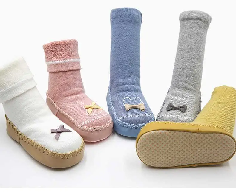 Grey Long Tube Baby Floor Socks for Toddler — feature 11