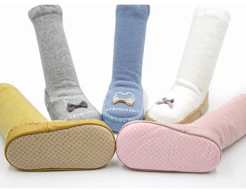 Grey Long Tube Baby Floor Socks for Toddler — feature 12