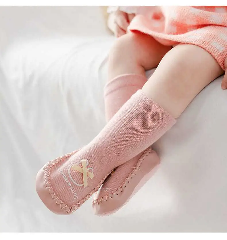 Grey Long Tube Baby Floor Socks for Toddler — feature 15