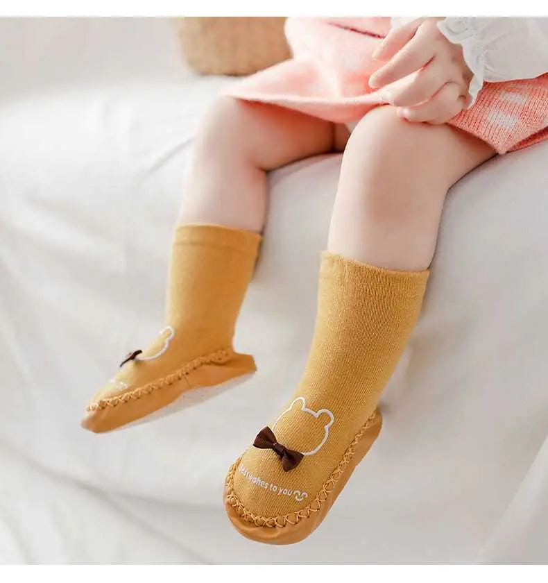 Grey Long Tube Baby Floor Socks for Toddler — feature 18
