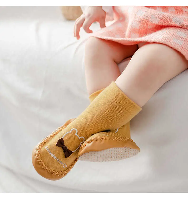 Grey Long Tube Baby Floor Socks for Toddler — feature 19