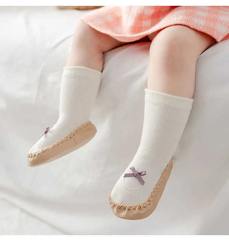 Grey Long Tube Baby Floor Socks for Toddler — feature 20