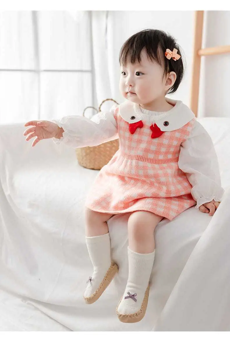 Grey Long Tube Baby Floor Socks for Toddler — feature 21
