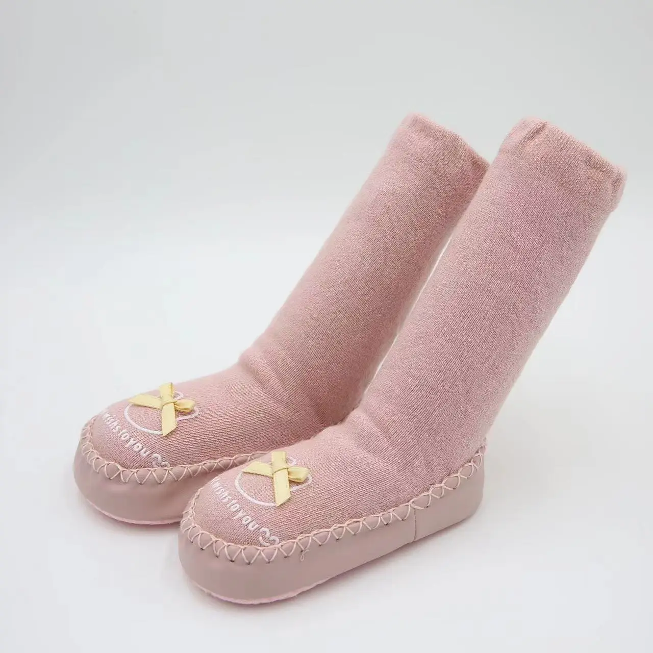 Grey Long Tube Baby Floor Socks for Toddler - Image 3