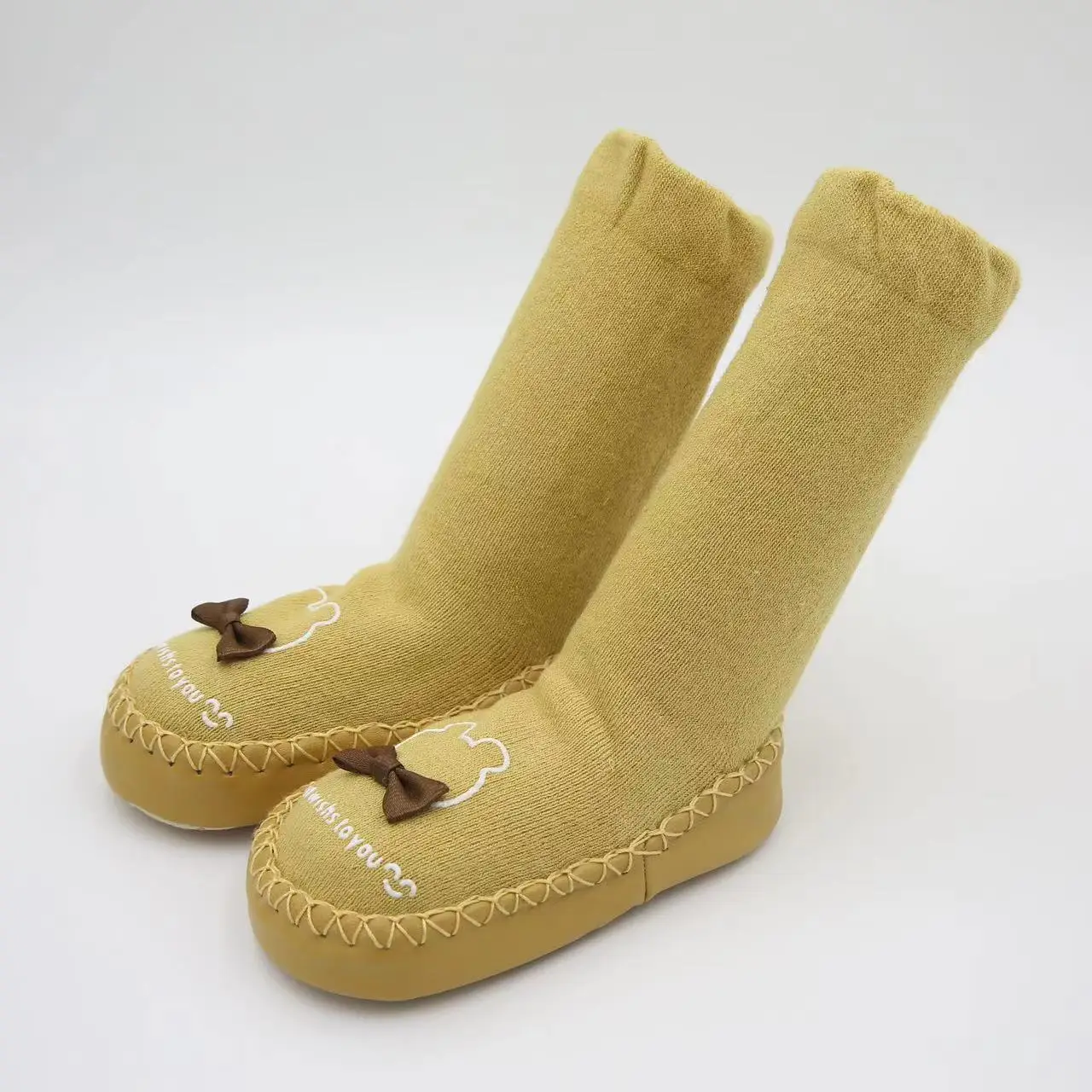 Grey Long Tube Baby Floor Socks for Toddler - Image 4