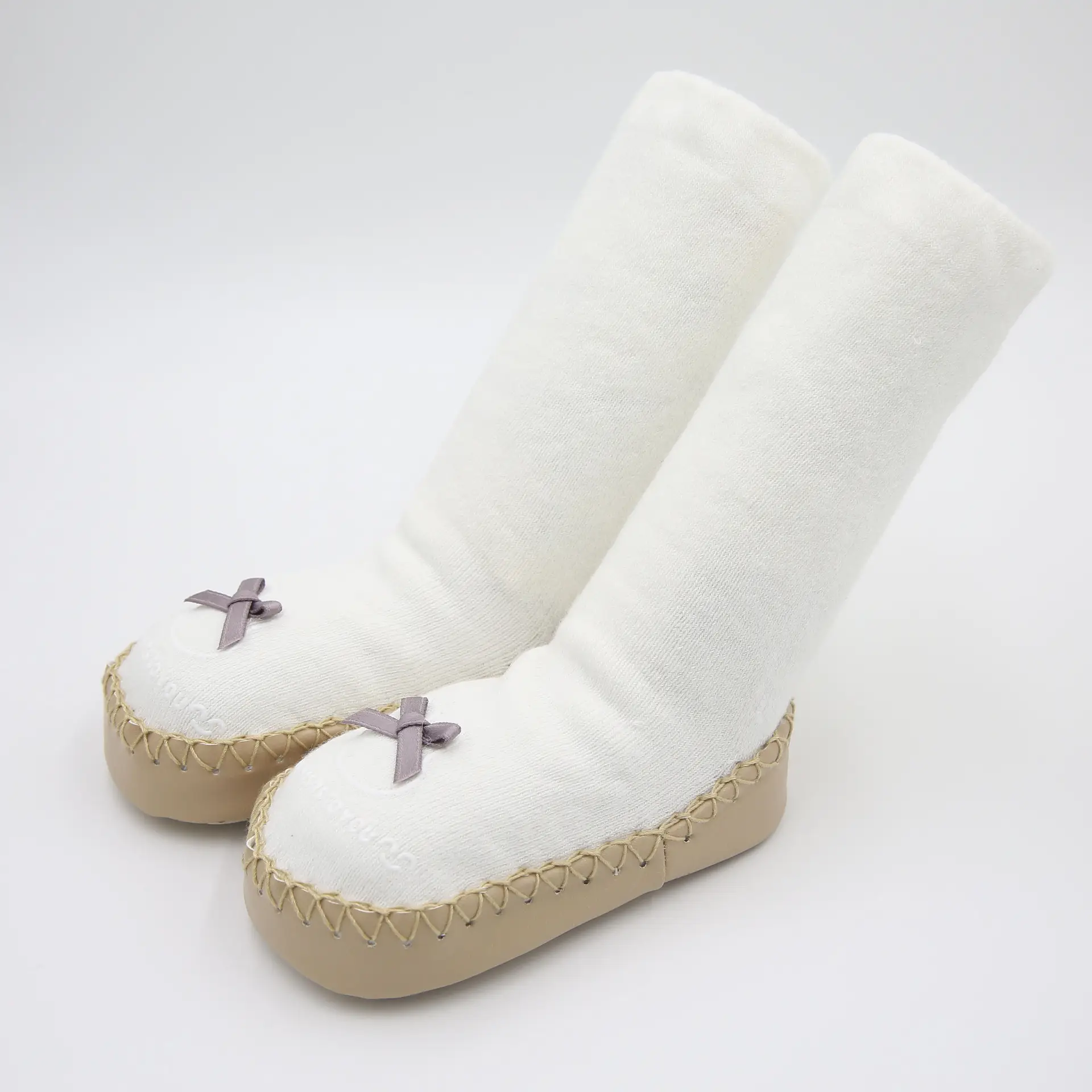 Grey Long Tube Baby Floor Socks for Toddler - Image 5