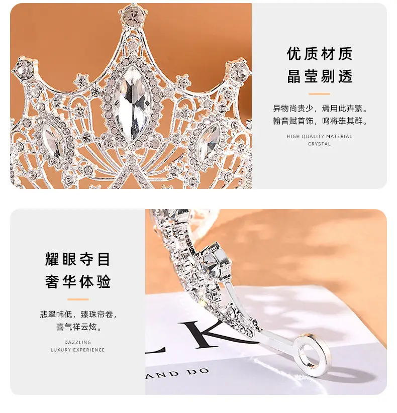 Crystal Big Crown Headband for Birthday Party & Wedding — feature 13