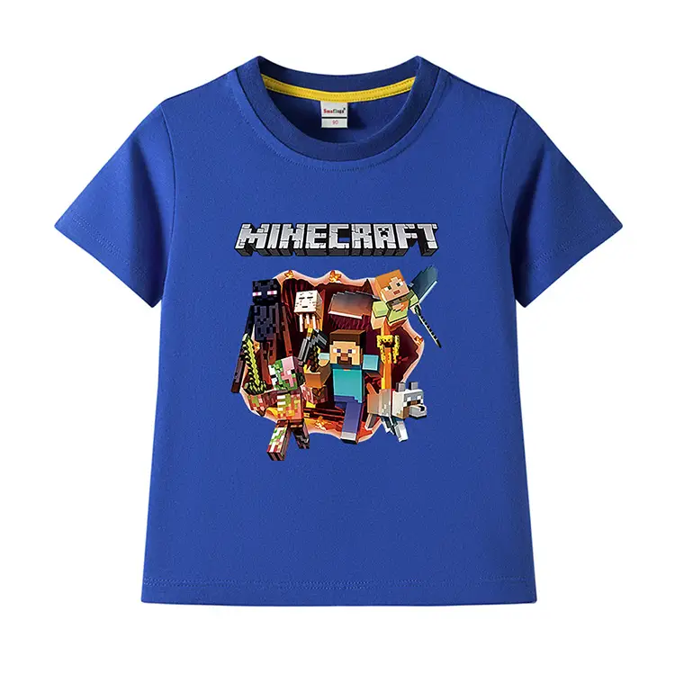 Minecraft Boys Blue Short Sleeve T-Shirt 2023 — feature 10