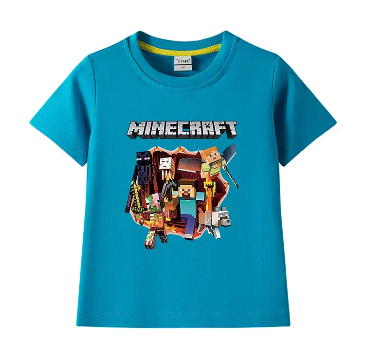 Minecraft Boys Blue Short Sleeve T-Shirt 2023 — feature 11