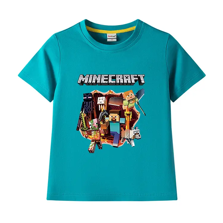 Minecraft Boys Blue Short Sleeve T-Shirt 2023 — feature 12