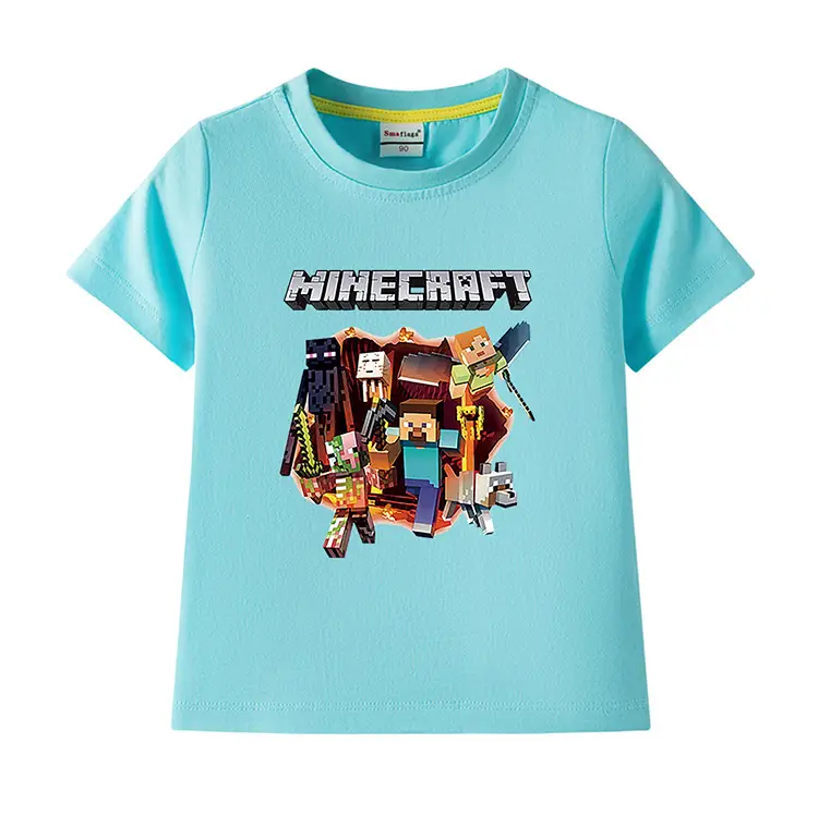 Minecraft Boys Blue Short Sleeve T-Shirt 2023 — feature 13