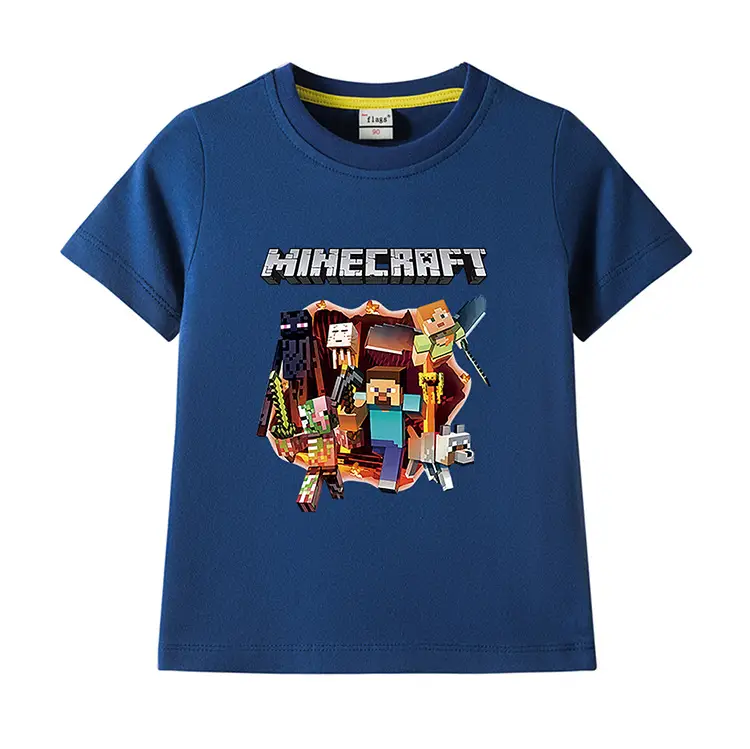 Minecraft Boys Blue Short Sleeve T-Shirt 2023 — feature 17
